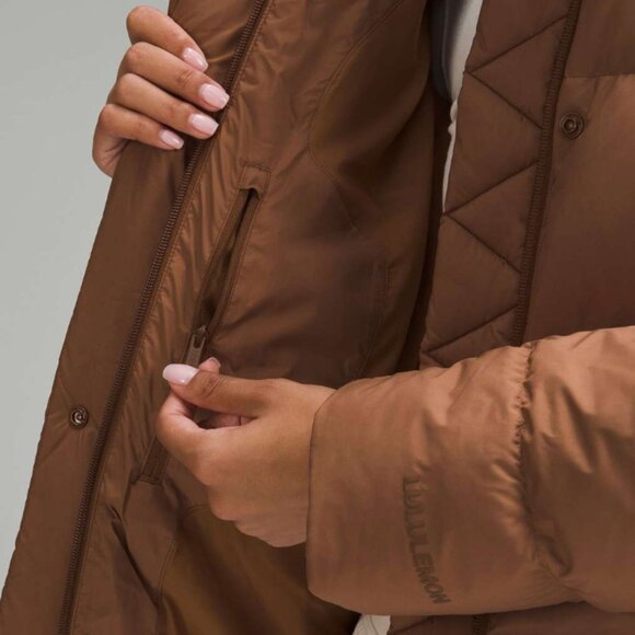 LULULEMON Wunder Puff Jacket in Roasted Brownt Sz 8 **MISSING HOOD - Picture 2 of 8